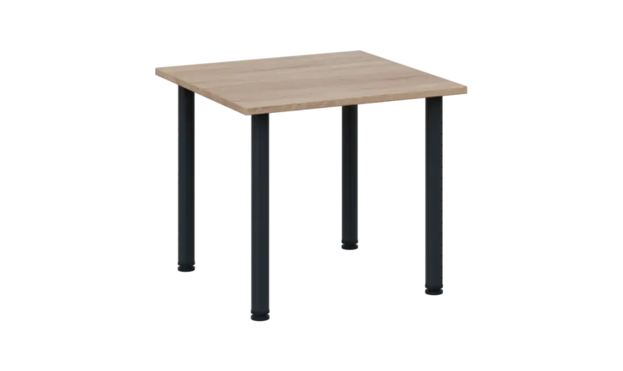 CRTR 80 jídelní stůl, kovová podnož černá, deska 25 mm, 800x800 mm, dub bardolino